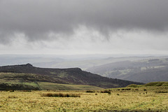 Rain over Millstone Edge and the Derwent valley