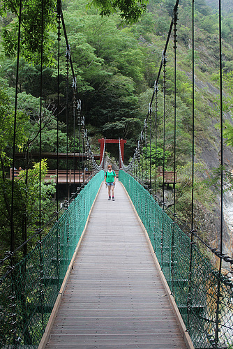 Suspension Bridge Near Baiyang Waterfall