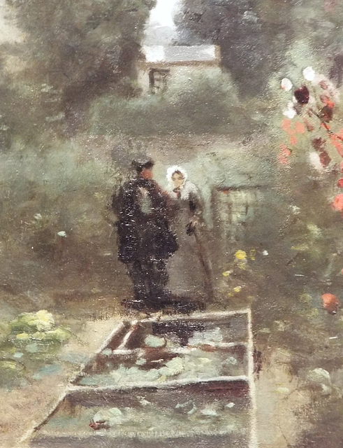 Detail of In the Garden at Ville D'Avrey by Corot in the Metropolitan Museum of Art, July 2018
