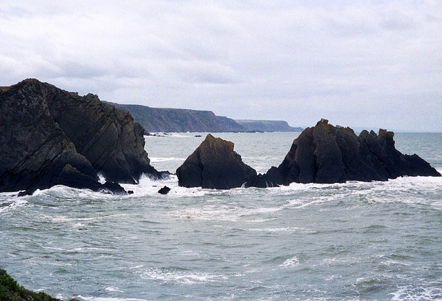 Looking to the South from Hartland Quay (Scan from Aug 1992)