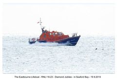 Eastbourne lifeboat, Seaford Bay 19 9 2019 side view