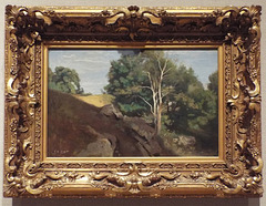 Fontainebleau Group of Trees on the Flank of a Rocky Hillside by Corot in the Metropolitan Museum of Art, July 2018