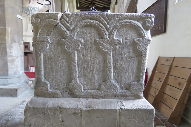 broughton church, hunts,font, possibly late in the c11
