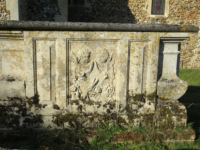 belchamp walter church, essex,c18 chest tomb with cherubs