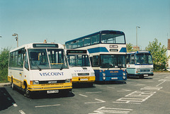 Bus and Coach Park near Peterborough bus station – 30 April 1994 (221-7)