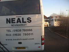 Coaches parked at Riverside School, Mildenhall - 1 Feb 2012 (DSCN7505)