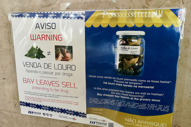 Lisbon 2018 – Bay leaves are sold as drugs