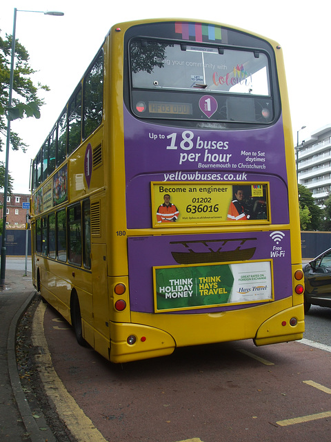 DSCF3931 Yellow Buses 180 (HF03 ODU) in Bournemouth - 30 Jul 2018
