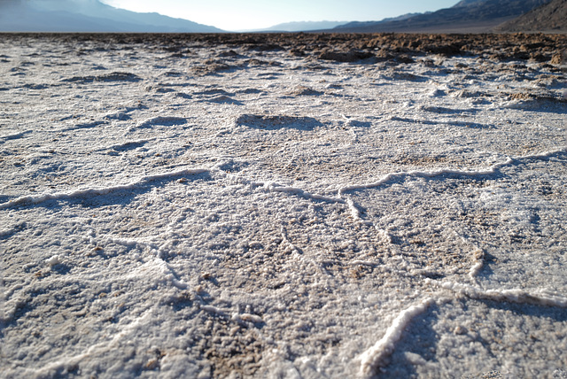 Death Valley, Badwater Basin, Walking on salt