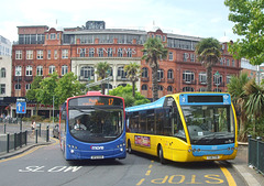 More Bus 2281 (HF12 GXD) and Yellow Buses 28 (T28 TYB) in Bournemouth - 27 Jul 2018 (DSCF3710)