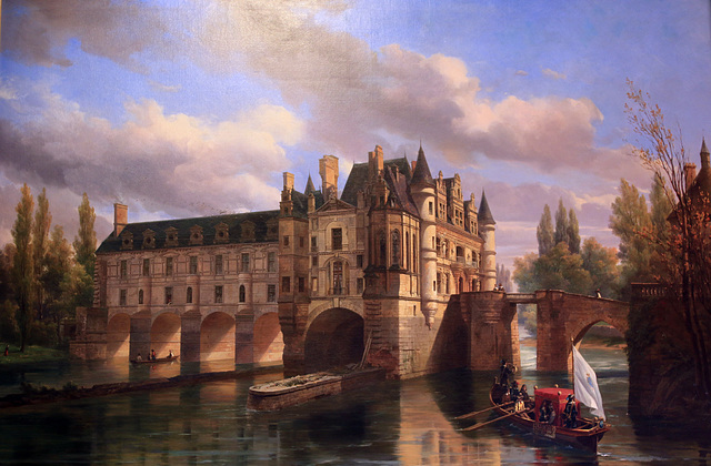 Le Château de Chenonceau - Peintre , Pierre Justin Ouvrié