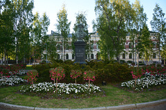 Finland, Bust of Frans Michael Franzén in the Square of the Municipality of Oulu