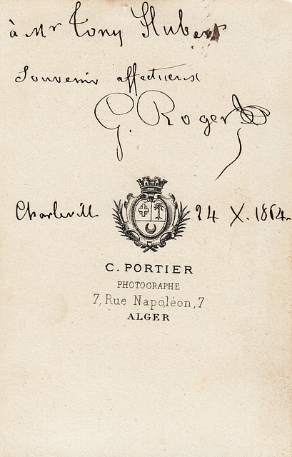 Gustave Roger's autograph at the back
