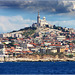 Marseille : Notre Dame de la Garde vue de la mer