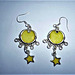 Pale lemon earrings with additional stars