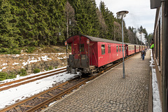 Ausfahrender Zug der HSB in Schierke