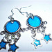 Pale blue earrings with additional starts