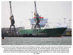 Hurst Point ro-ro cargo ship Marchwood, Southampton, 24 1 2024