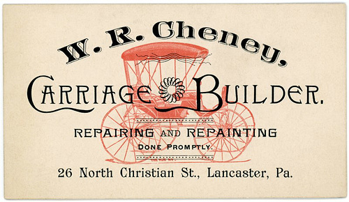 W. R. Cheney, Carriage Builder, Lancaster, Pa.