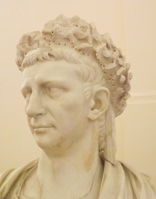 Detail of a Bust of the Emperor Claudius in the Naples Archaeological Museum, July 2012