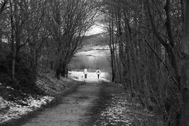 B/W red filter = White Jackets on Longdendale Trail