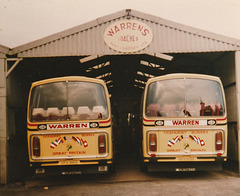 Warrens Coaches of Ticehurst  WFX 916S and AVS 631X - July 1983