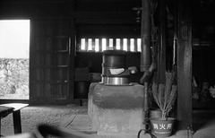 Rice cooking pot on the furnace