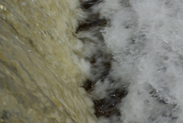 Water over the weir at Shelf Brook