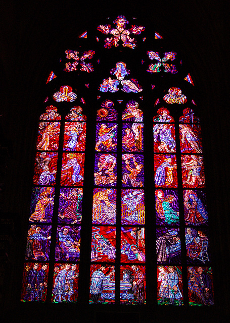 Stained Glass Window, Probably by Frantisek  Kyseka, St Vitus Cathedral,  Prague