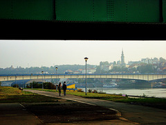 View under the bridge to the bridge