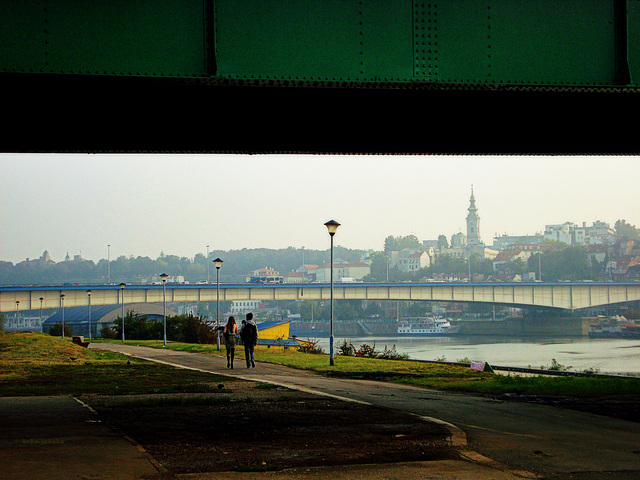 View under the bridge to the bridge