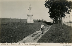 Man with Bicycle, Bloody Lane, Antietam Battlefield, June 27, 1907