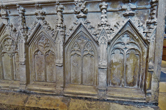 beverley minster, yorks,early c14 tomb of priest, perhaps gilbert of grimsby  chest tomb detail.