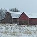 Old barns in winter