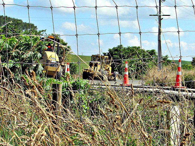 Road Works Through Fence