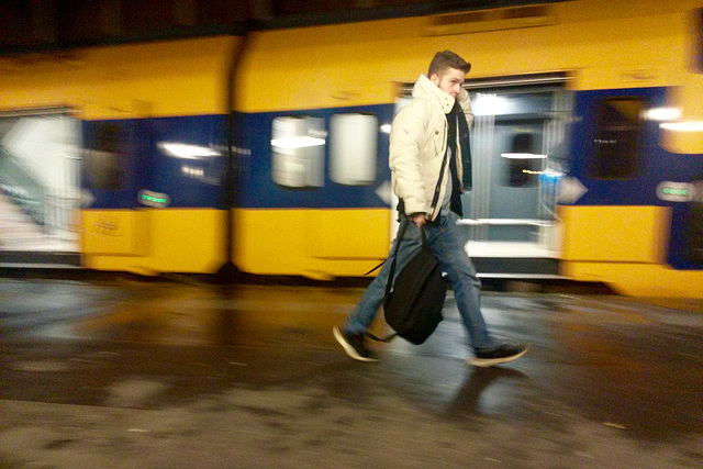 Leaving the train