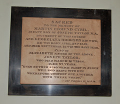 Taylor Memorial, St Thomas' Church, Stockport