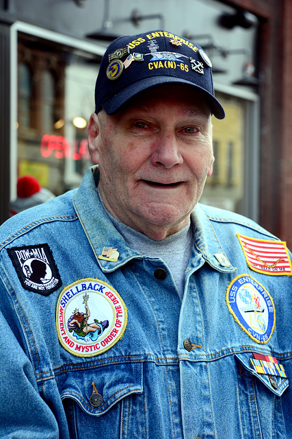 A veteran, all decked out