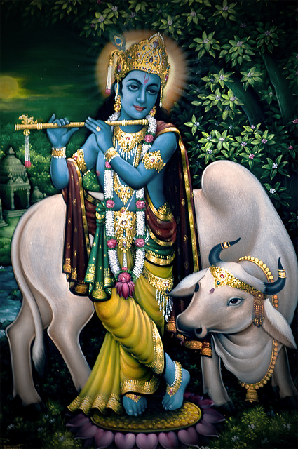 Painting showing Lord Krishna
