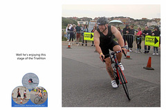 SC Triathlon 2021  - He's enjoying the cycle stage - Seaford 21 8 2021