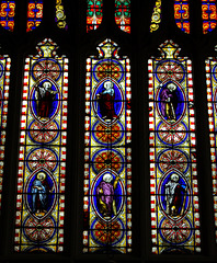 Detail of East Window by David Evans, St Peter ad Vincula's Church, Glebe Street, Stoke on Trent, Staffordshire