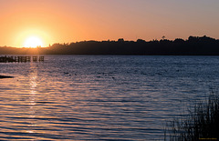 Sonnenuntergang am Lago Budi