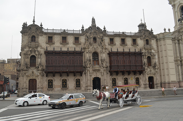 Lima, The Main Square, Balconies of Archbishop's Palace