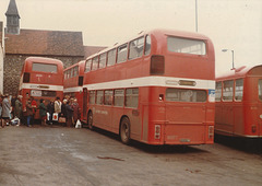 Bury St. Edmunds bus station Cambus 720 (ex ECOC VR210), ECOC VR269 and RL513 - March 1985