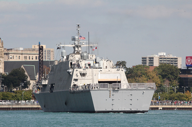 USS Detroit facing Detroit