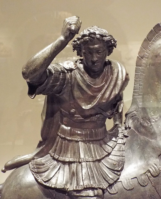 Detail of a Bronze Statuette of Alexander on Bucephalus in the Metropolitan Museum of Art, June 2016