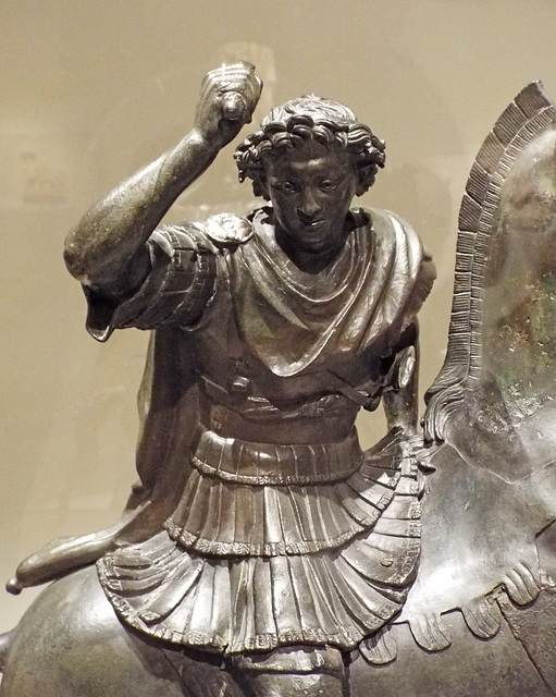 Detail of a Bronze Statuette of Alexander on Bucephalus in the Metropolitan Museum of Art, June 2016