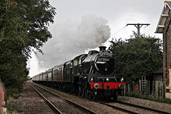 Stanier LMS class 6P Jubilee 45699 GALATEA running as 45562 ALBERTA at West Heslerton Crossing with 1Z27 16.41 Scarborough - Carnforth The Scarborough Spa Express 24th September 2020.(steam as far as York)