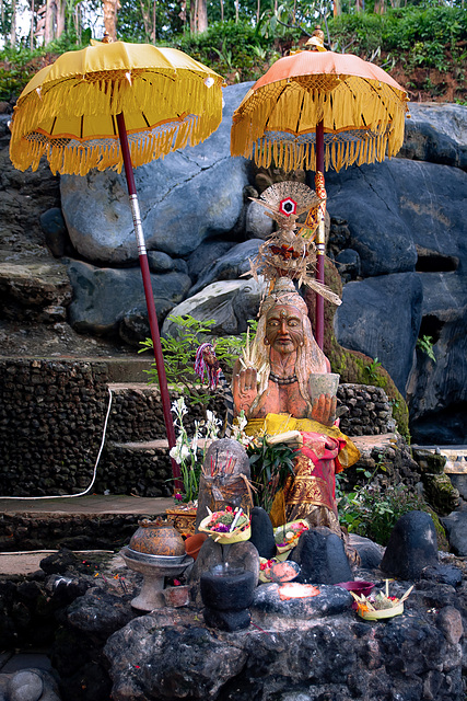 Sacrificial altar at Pura Taman Beji Giriya