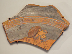 Wine Cup Fragment with a Warrior Painted by Onesimos and Potted by Euphronios in the Getty Villa, June 2016